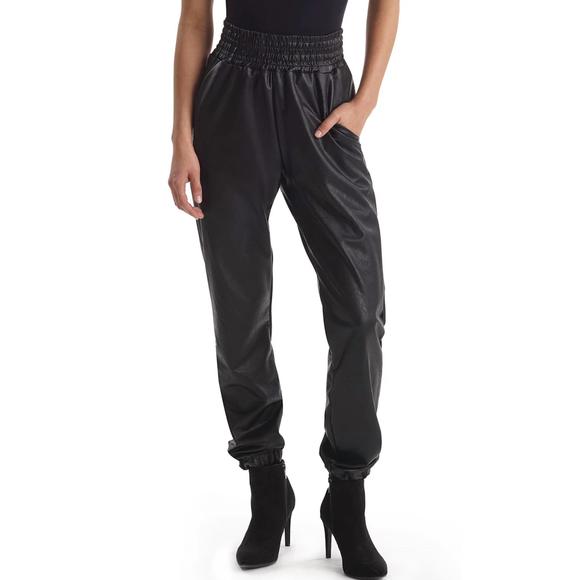 NEW COMMANDO faux leather jogger with elastic waist & hem in black - Picture 1 of 3